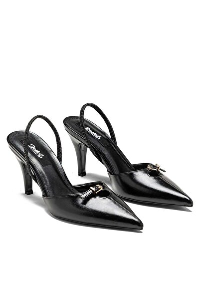 Dedos Women's High Heeled Pointed Toe Open Back Elastic Buckled Evening Dress...