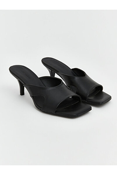 LC Waikiki Black Blunt Toe Women's Heeled Sandals