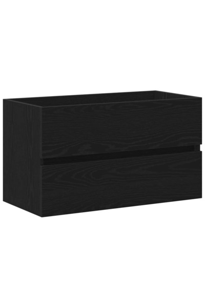 vidaxl Dulap pentru Chiuveta de Baie Stejar Negru 80 x 38,5 x 45 cm