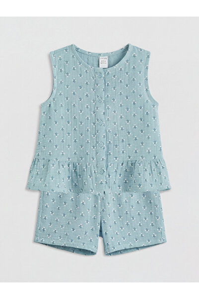 LC Waikiki Floral Baby Girl Muslin Shirt and Shorts