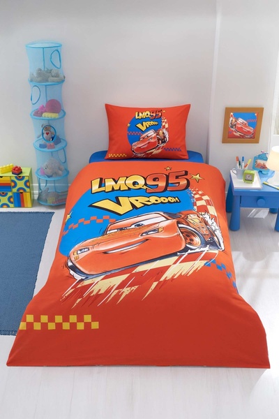 Özdilek Cars Neon Drift Single Disney Licensed Children's Duvet Cover Set wit...