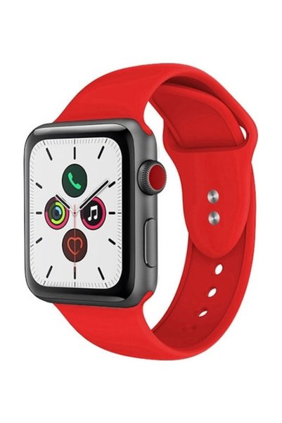 Crong Λουράκι Σιλικόνης Liquid Strap με Κόκκινο Καρφί (Apple Watch 44/45/46mm...