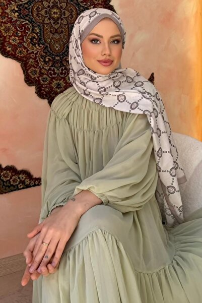 İmajButik Stone Monogram Patterned Soft Shawl