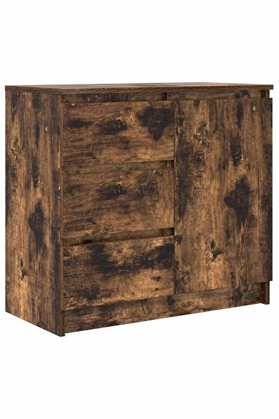 vidaxl Bufetă cu sertar stejar afumat 71x35x65 cm lemn de stratificat