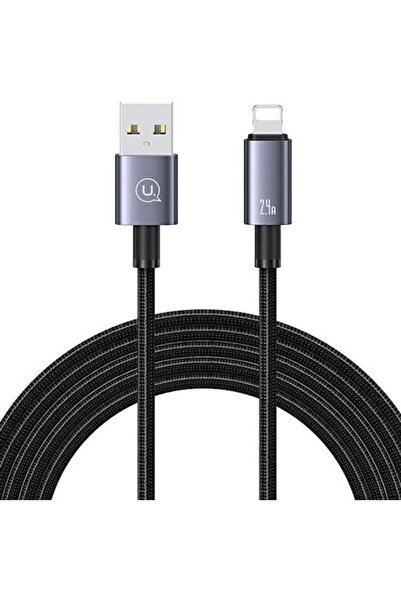 Usams Πλεγμένο καλώδιο USB-A σε Lightning Γκρι 1.2μ (US-SJ667)