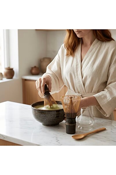 BKC HOME Akasya Matcha Çırpıcı Bambu Chasen- Matcha Çayı Hazırlama Aparatı