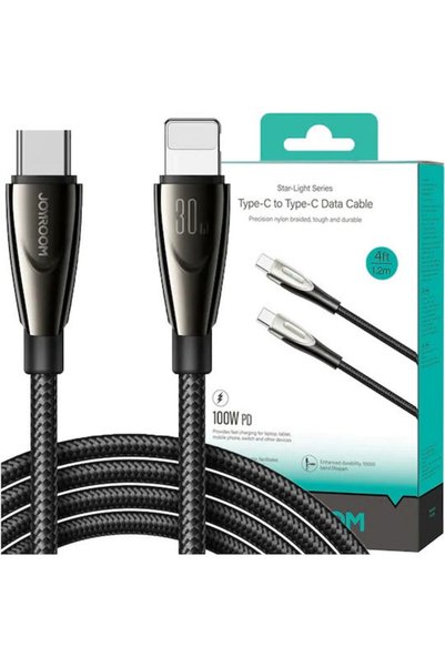 Joyroom SA31-CL3 Πλεκτό Καλώδιο USB-C σε Lightning 30W Μαύρο 1.2μ