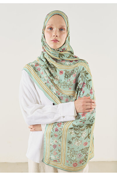 Freshscarfs Μαλακό σάλι από βισκόζη με σχέδιο Mınt Flora Echo
