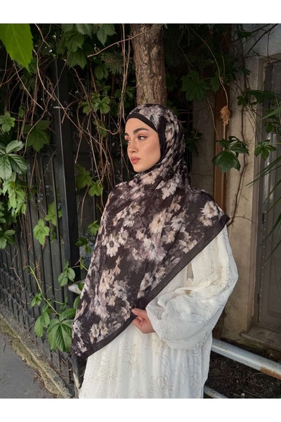 ARZU SEMA Elya Pattern Green Bamboo Crush Shawl 75X185 cm
