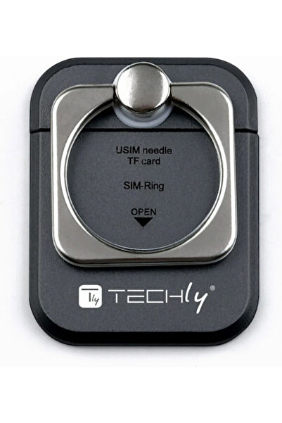 Techly I-smart-ringb Δαχτυλίδι-Βάση για Smartphone Μαύρο