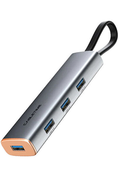 Cabletime CT-HUBP4 Διανομέας USB 4 Θυρών USB 3.0 με Σύνδεση USB-C Γκρι Κωδικό...