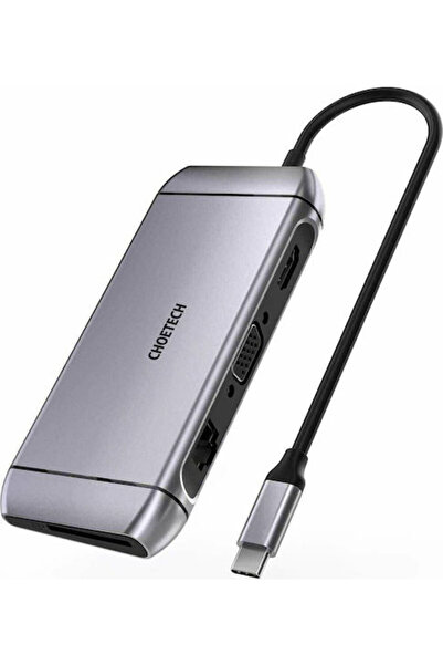 CHOETECH HUB-M15 Σταθμός σύνδεσης USB-C με HDMI 4K, PD, Ethernet και υποστήρι...