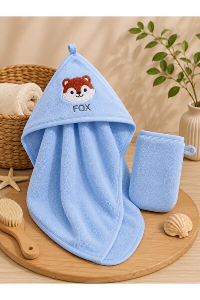 Superbaby Prosop pentru bebelusi cu manusa, albastru, GULUNCE BABY, Fox