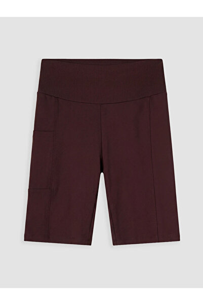 LC Waikiki Plum Color Elastic Waist Women's Sports Shorts Leggings