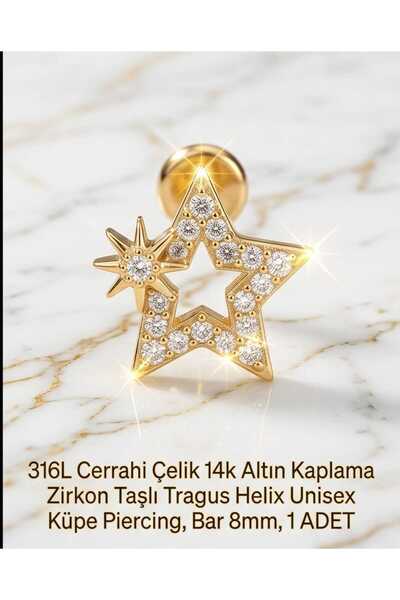 Lunexa 316L Cerrahi Çelik Altın Kaplama Kararmaz Alerji Yapmaz Zirkon Taş Fig...