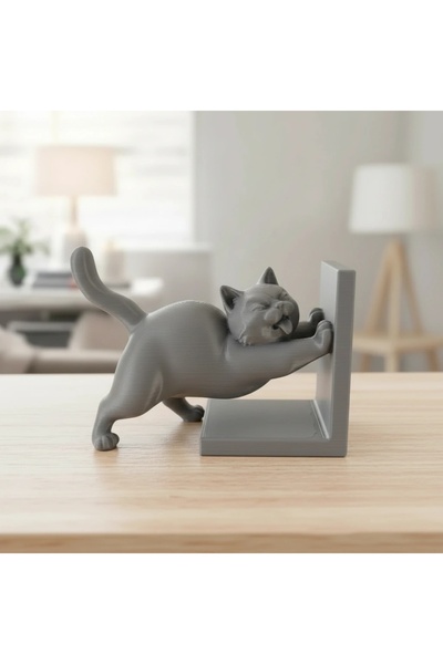 OEM Decorative Bookend, Playful Cat Design