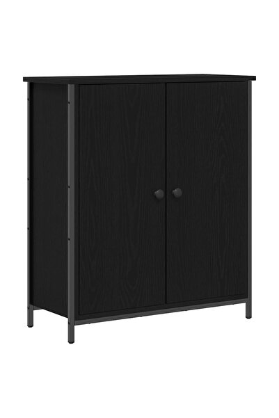 vidaxl Bufet Stejar Negru 70 x 30 x 80 cm Lemn compozit