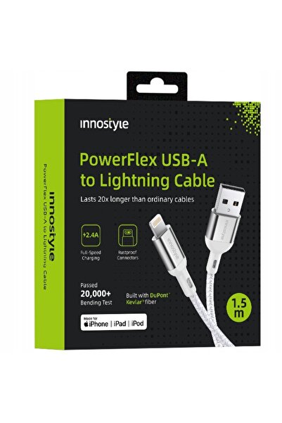 Innostyle Cablu USB Lightning MFi de încărcare rapidă pentru iPhone Kevlar 2M