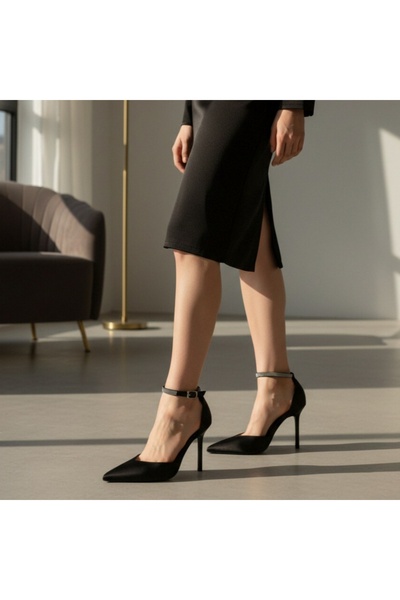 OEM Women's satin-look Stiletto Heel shoes, versatile, elegant model, K-20