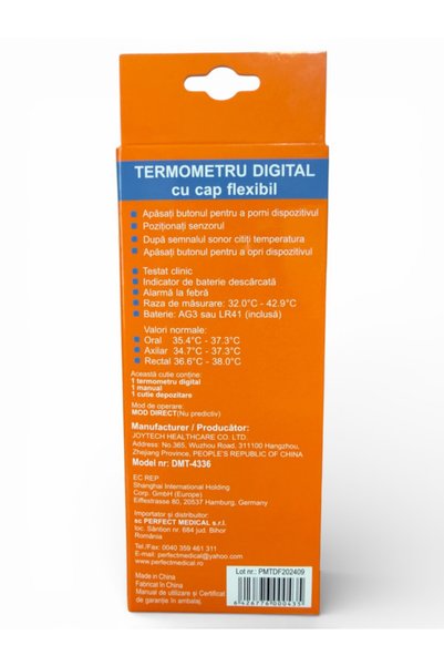 Perfect Medical Termometru digital cu vârf flexibil Perfect Medical ® Măsurare rapidă 30 sec - Portocaliu