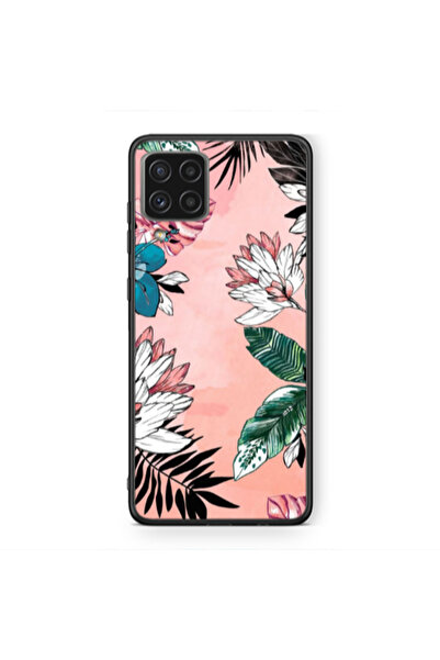 Other Samsung A12 Tropical flowers Black Glossy Θήκη