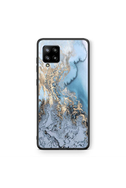 Other Samsung A42 5G Marble Gold Design Black Glossy Θήκη