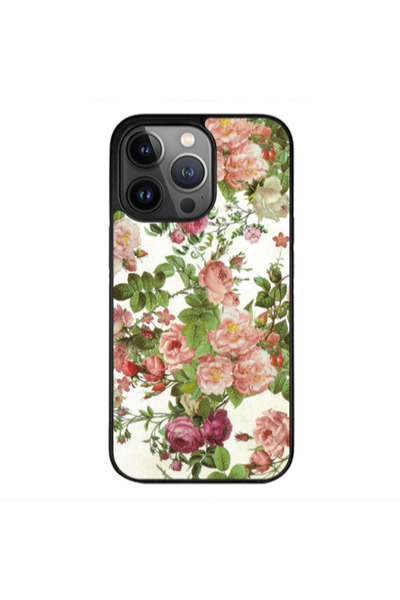 Other Apple iPhone 11 Pro Max Pink roses 2 Black Glossy Θήκη