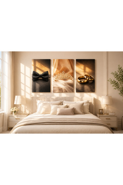 glowify prime glowify prime Gelin Damat Mutluluk Kanvas Tablo Seti - Papyon, ...