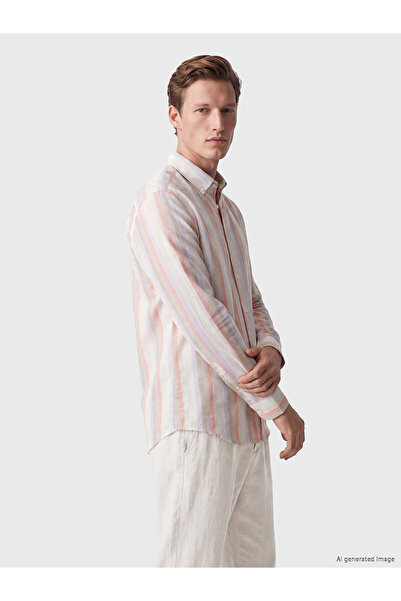 LC Waikiki Peak New Season Regular Fit Striped Poplin Men's Shirt