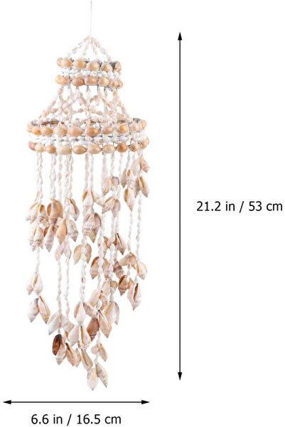 Healifty Wind Chimes Beautiful Sea Shell Hanging Decoration White Wind Chimes...