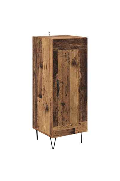 vidaxl Bufet Lemn Vechi 34,5 x 34 x 90 cm Lemn Ingineresc și Fier