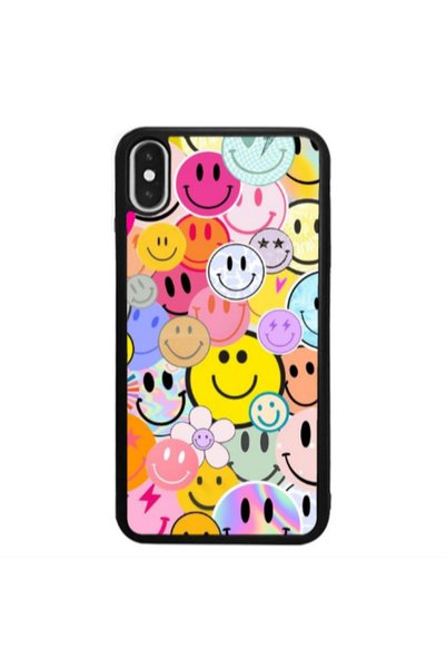 Other Apple iPhone Xs Max Smiley Stickers Black Glossy Θήκη
