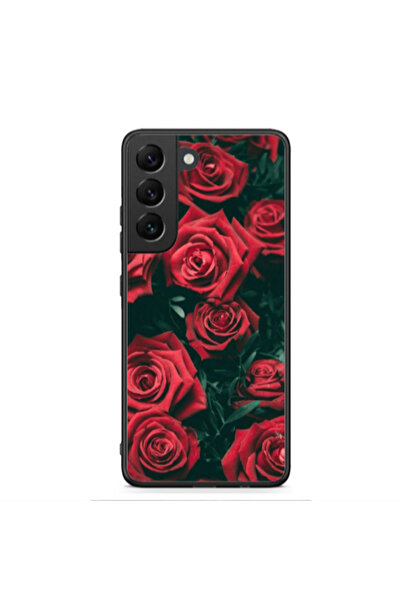 Other Samsung S22 Plus Red Roses Black Glossy Θήκη
