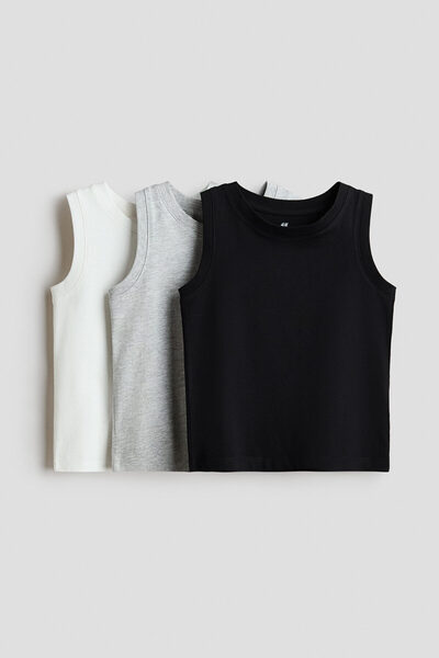 H&M 3'lü Pamuklu Kolsuz Üst