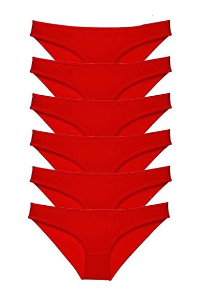 Mestore 6 Pieces Super Eco Set Lycra Women's Slip Panties Red