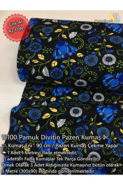 Renk Tekstil Yeni Divitin Pazen Metrelik Kumaş - Elbise - Hobi Tasarım - %100...