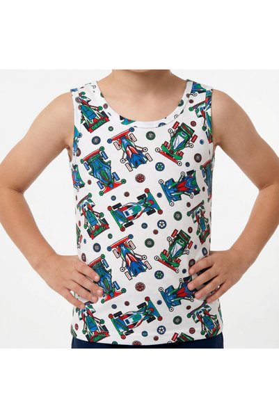 LUNNÓ Set of 6 Boys' Colorful Undershirts with Cotton Straps