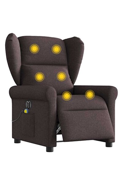 vidaxl Fotoliu electric de masaj rabatabil, maro închis, textil