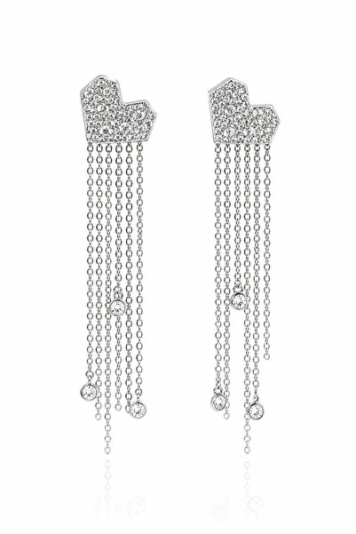 Angelovia Dangle Zircon Stone Heart Earrings