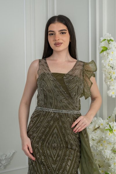 Mesk dresses Elegant embroidered evening dress