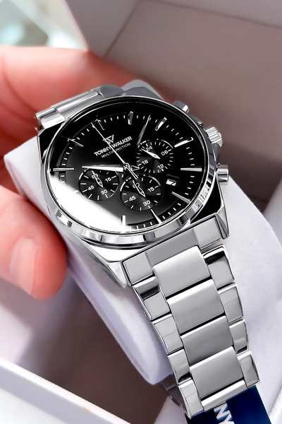 Tonny Walker Men's Watch - Silver Color - Steel Band - Water Resistant - All ...