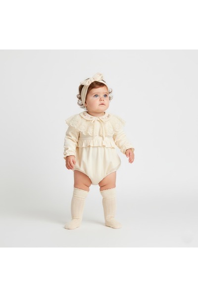 Saninbaby Mobil Dantel Yaka Romper Tulum Kız Bebek