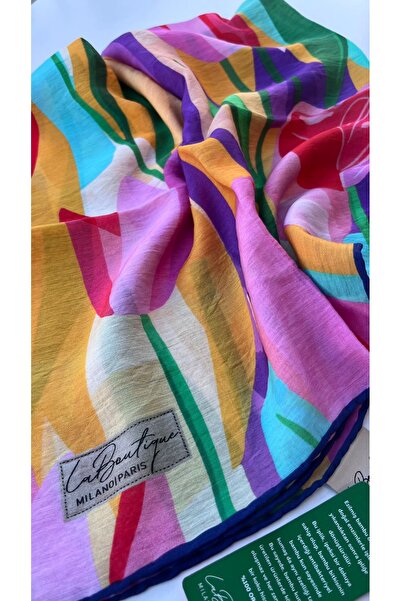 LA BOUTIQUE Bamboo Silk Cotton Summer Fall Cool Scarf