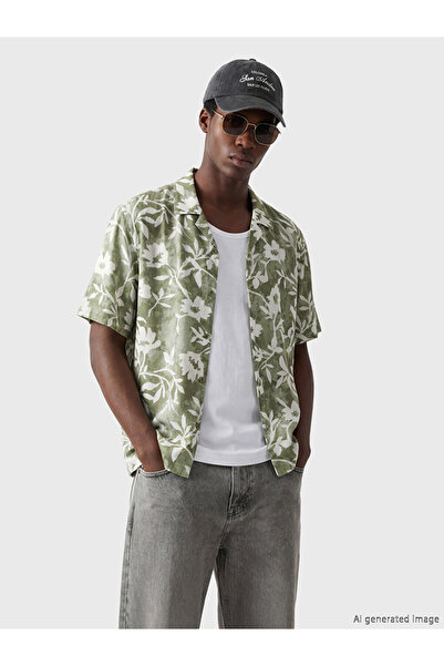 LC Waikiki Esvab • Modern & Distinctive Standard Fit Cuban Roba Collar Floral...