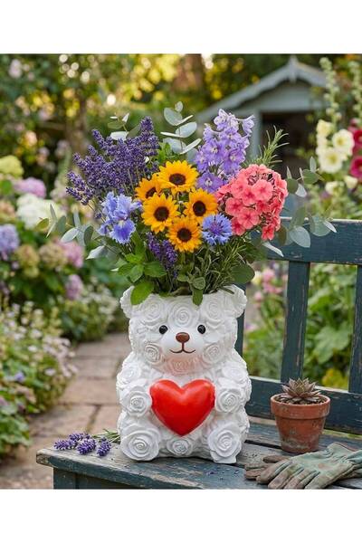 Ce'Den Vaza/Recipient Pensule “Inima lui Teddy'' # decorațiuni interioare # cadouperfect # design