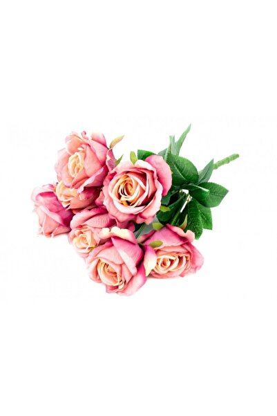 OEM Flori Artificiale Buchet 7 Trandafiri Roz Cu Galben