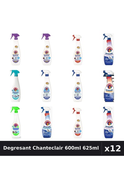 Chanteclair Set 12 Degresant Universal 600ml 625ml - 9 Arome Asortate Curatenie
