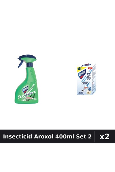 Aroxol Set 2 Insecticid - Spray 400ml + Aparat Electric - Anti Gandaci, Tantari