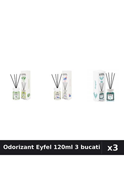 Eyfel Set 3 Odorizant Camera Betisoare 120ml - Iasomie, Orhidee, Angel