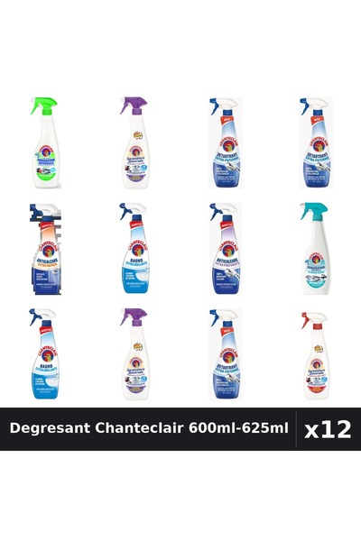 Chanteclair Set 12 Degresant Universal 600ml-625ml - 9 Arome, Detartrant, Ant...